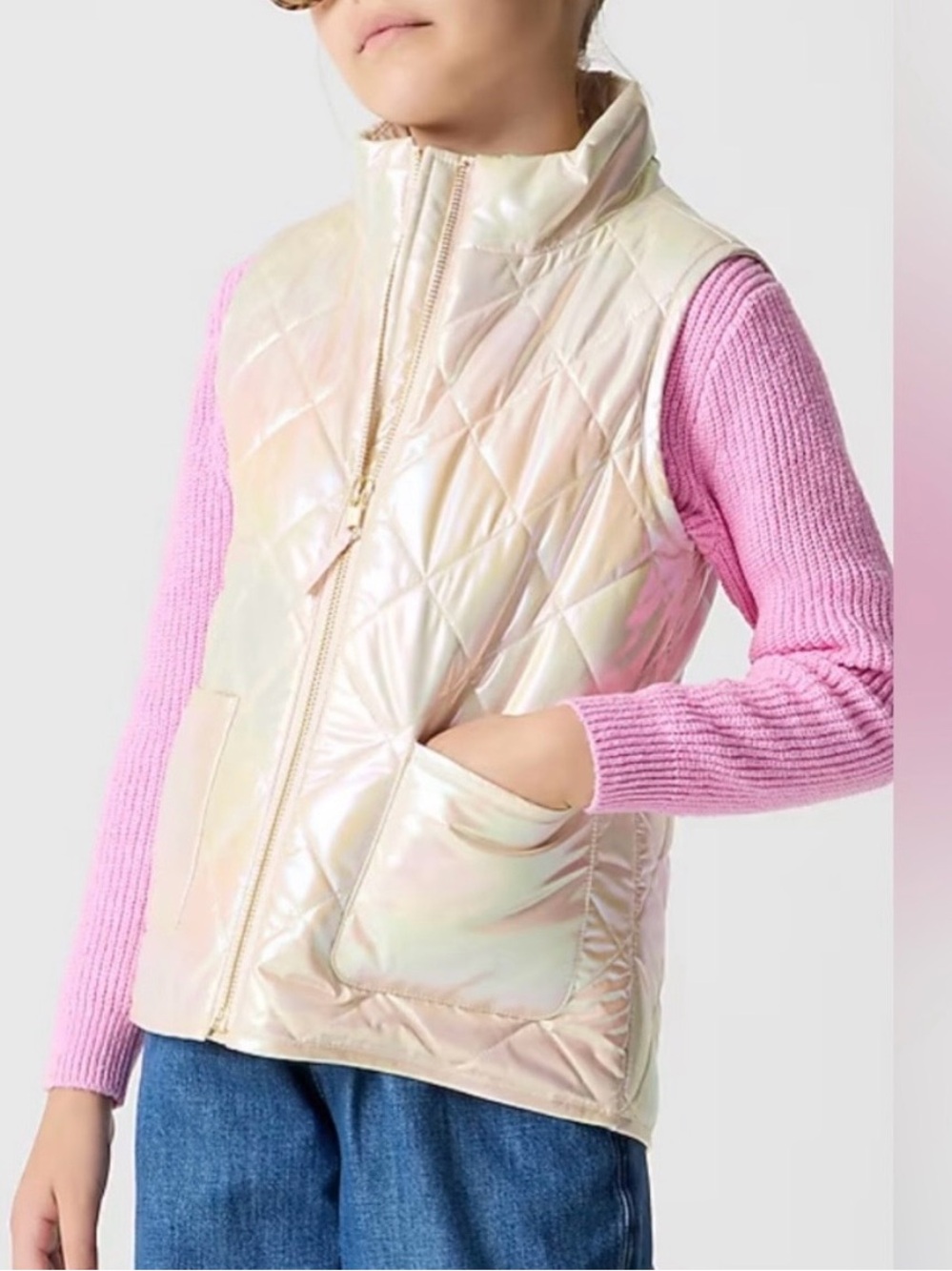 J.Crew metallic quilted vest